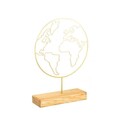 Decoratiune, World, 28x40x4 cm, Metal, Auriu