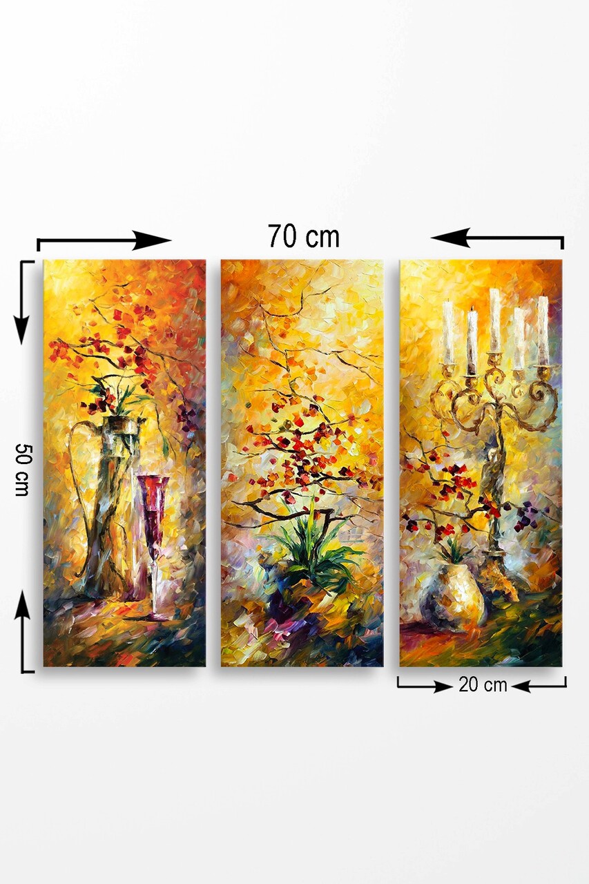 Set 3 tablouri decorative, MDF0057, 20 x 50 cm, 3 piese, Multicolor - view 2