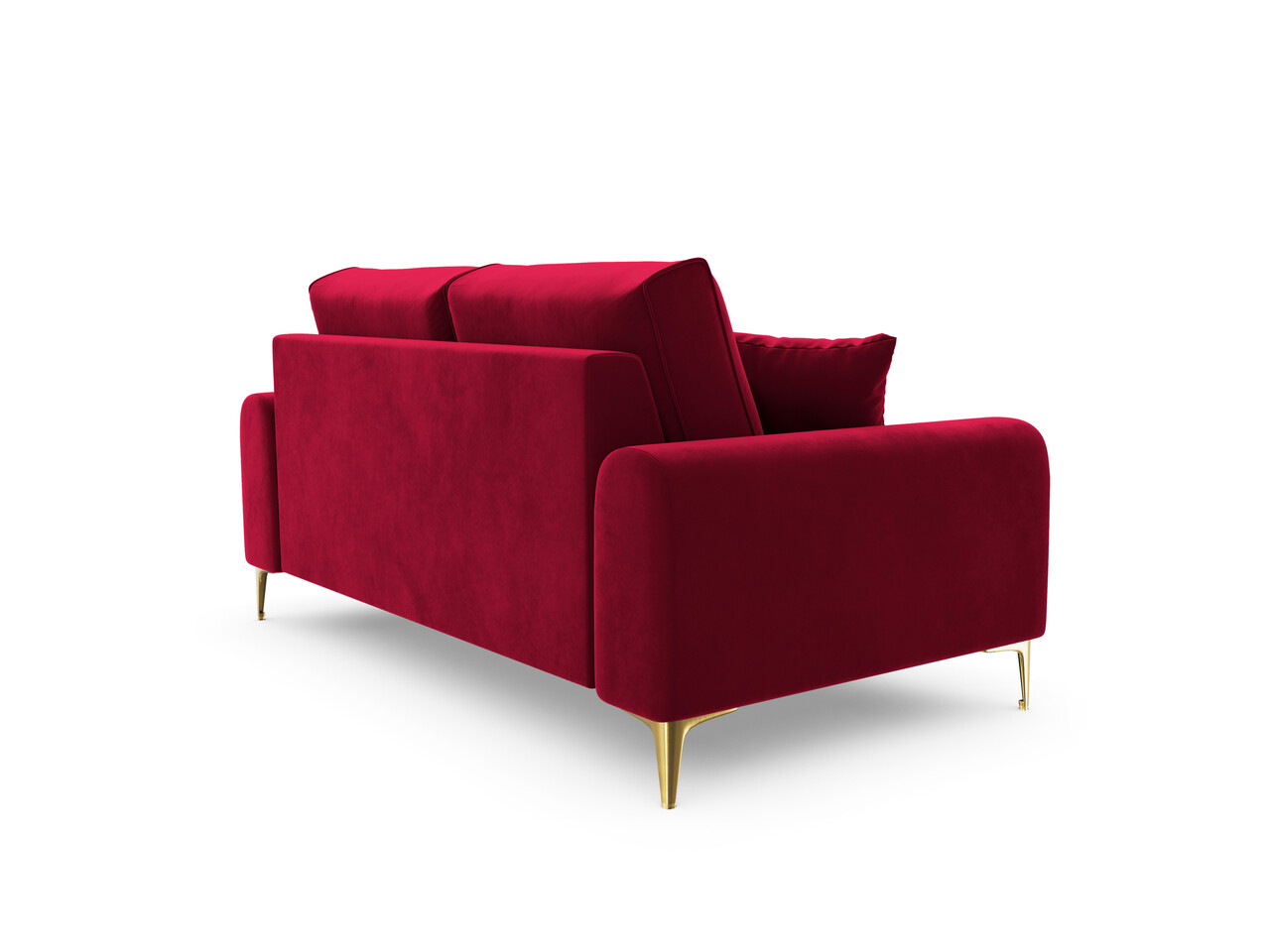 Canapea, Madara, Mazzini Sofas, 2 locuri, gold legs, 172x102x90 cm, catifea, rosu vin