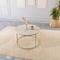 Masuta de cafea, Hanah Home, Royal, Aur / Travertin