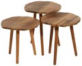 Set masute 3 piese, Tuvalle, Tuval 080, Nuc / Stejar
