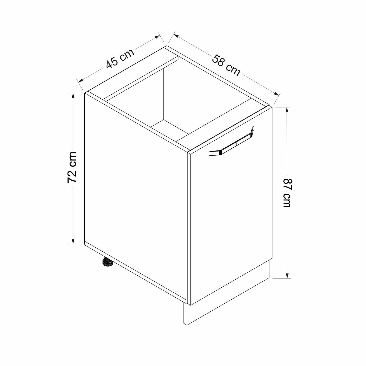 Dulap pentru bucatarie, Hanah Home, Minar, 45x87x58 cm, Alb / Dore — imaginea 7