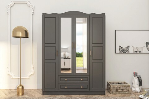 Dulap pentru haine, Glenevis, Bahar 624, 140x186x50 cm, Antracit Glenevis