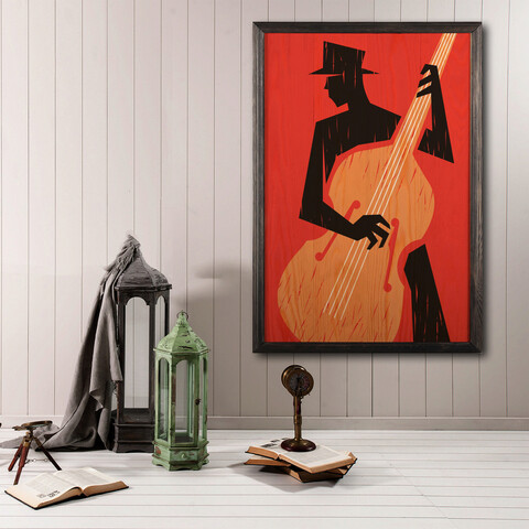 Tablou decorativ, Play The Musıc XL, Lemn, Lemn, Multicolor Bystag