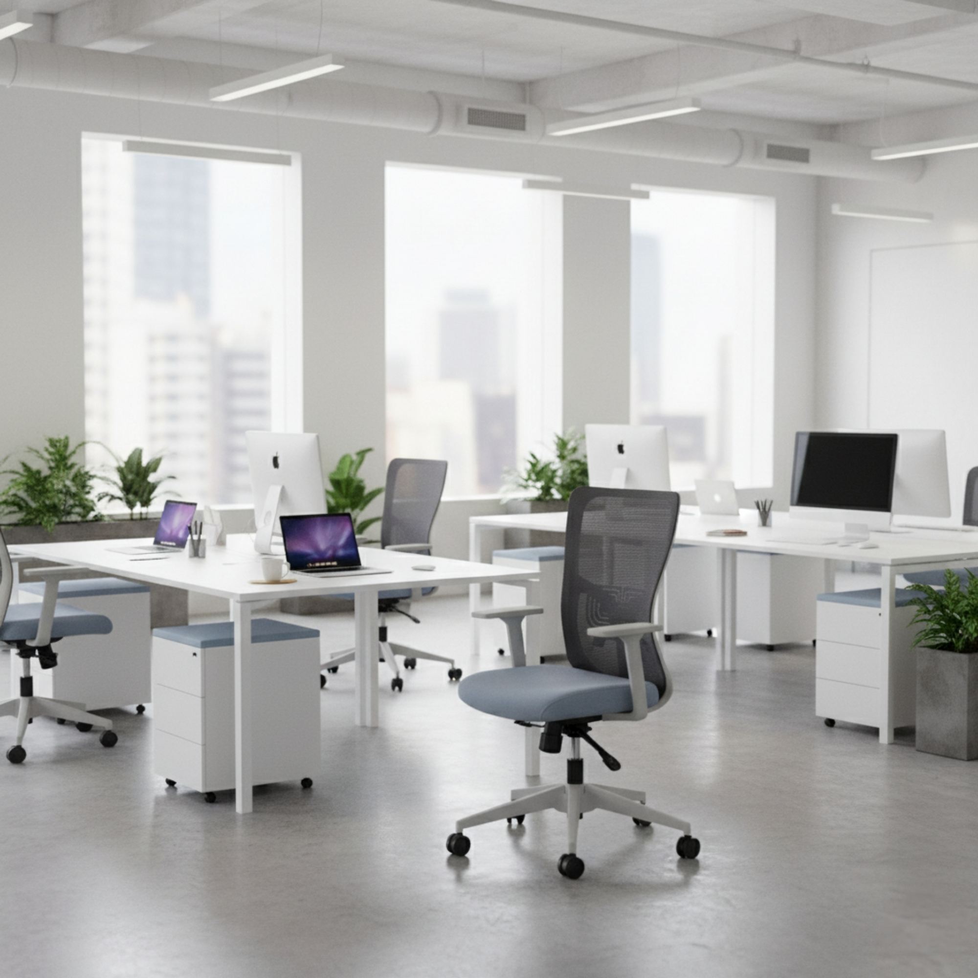 Scaun de birou, Hanah Home, Lumbar 108, 61x108x68 cm, Plastic, Gri