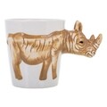 Cana, Rhino, Creaciones Meng, 14x9x9.5 cm, ceramica, alb