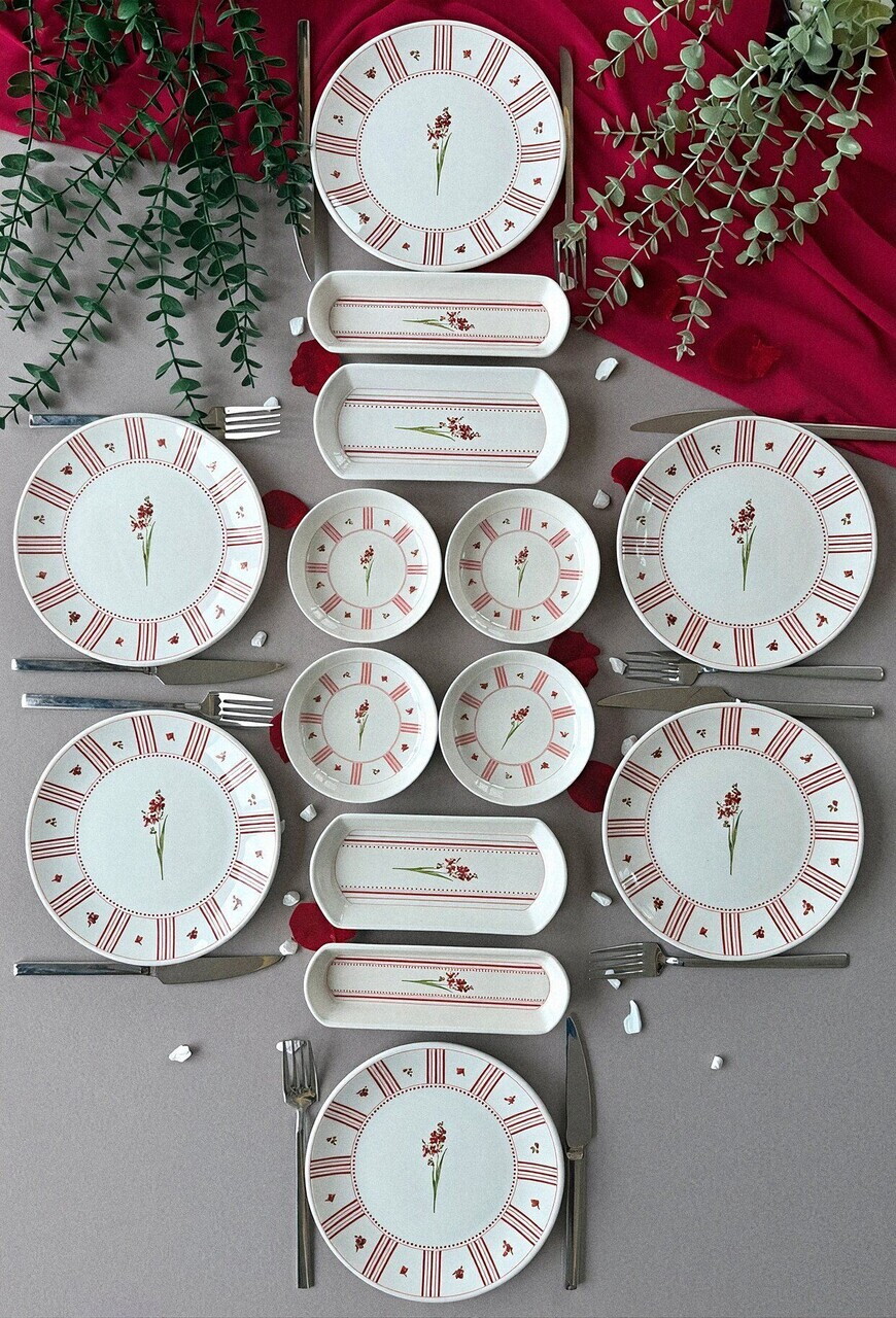 Set de mic dejun Hermia 759NRE1144 CERAMICĂ Platou: 20 x 9 x 3 cm (2 bucăți) Roz/Alb