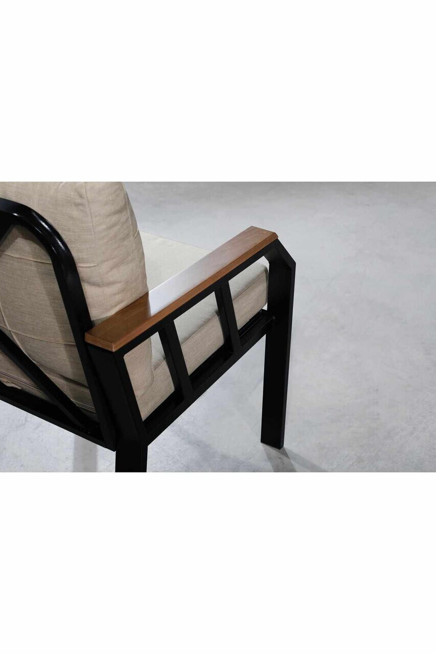 Set mobilier de gradina, Hanah Home, Nergiz 2+1+1, Metal, Bej - view 6
