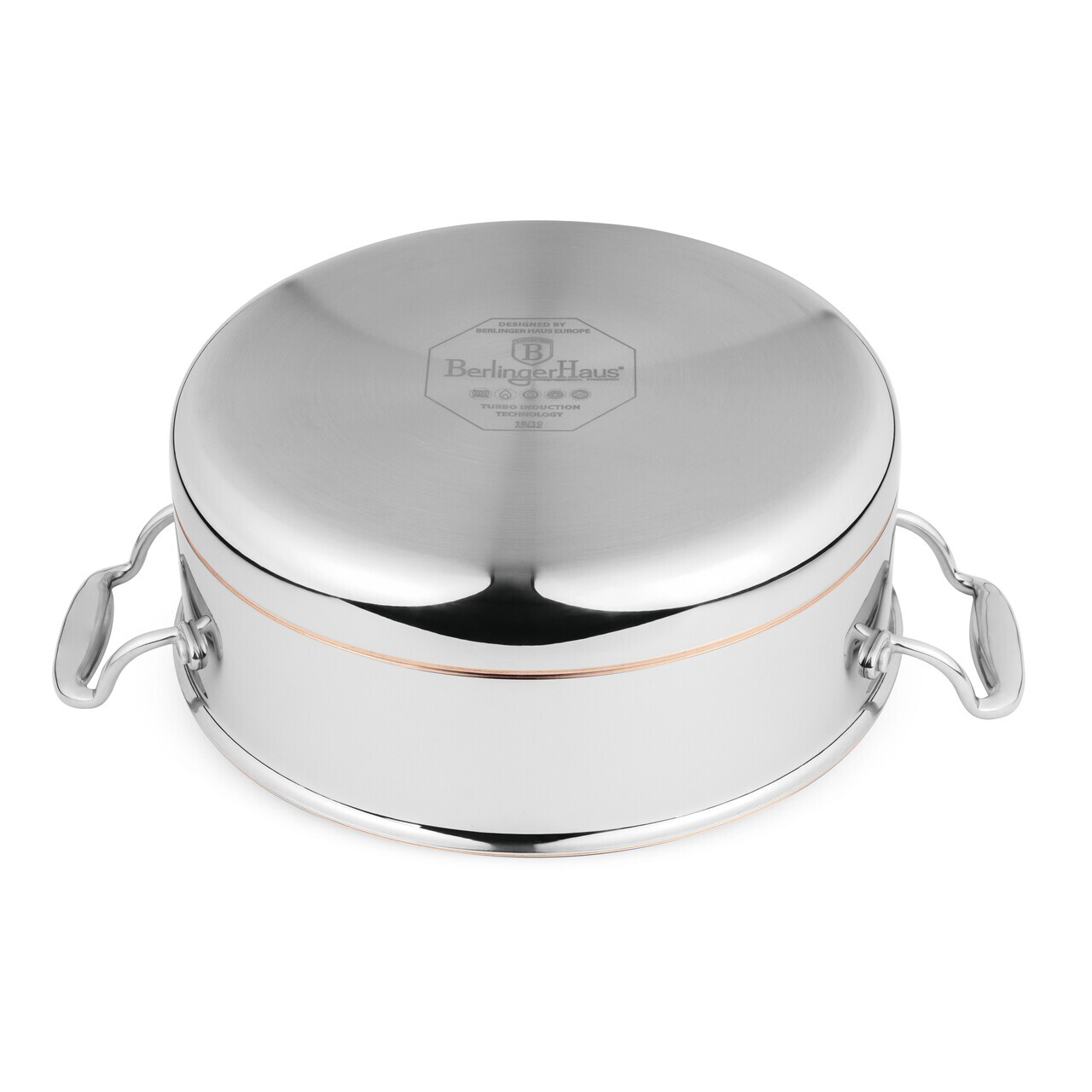 Oala cu capac Berlinger Haus, Copper Touch, 24 cm, inox/aluminiu, argintiu - imagine 5