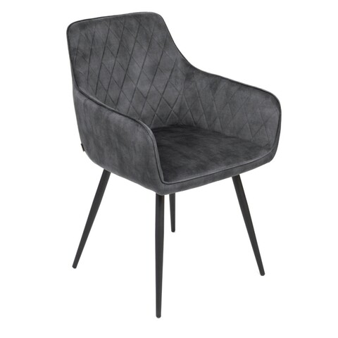 Scaun Satori, Homla, 62x58x79 cm, poliester/metal/MDF, gri inchis