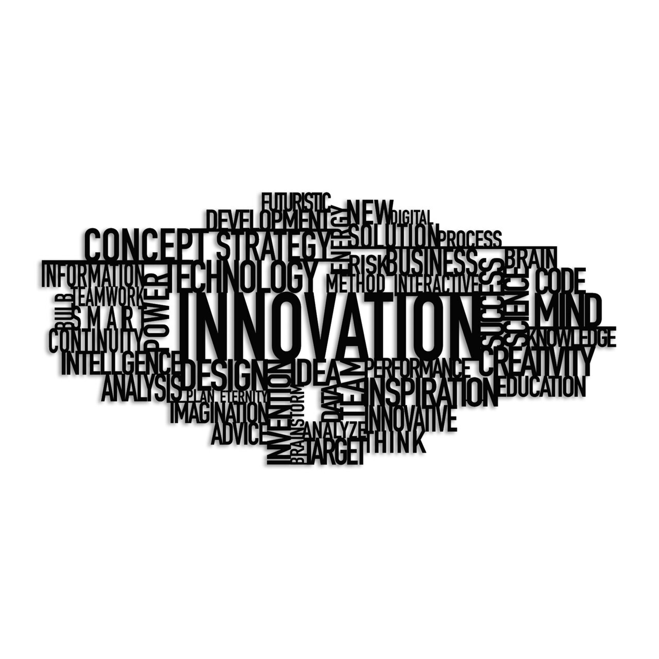 Decoratiune de perete, Innovation, Dimensiuni: 86 x 41 cm, Negru — imaginea 5