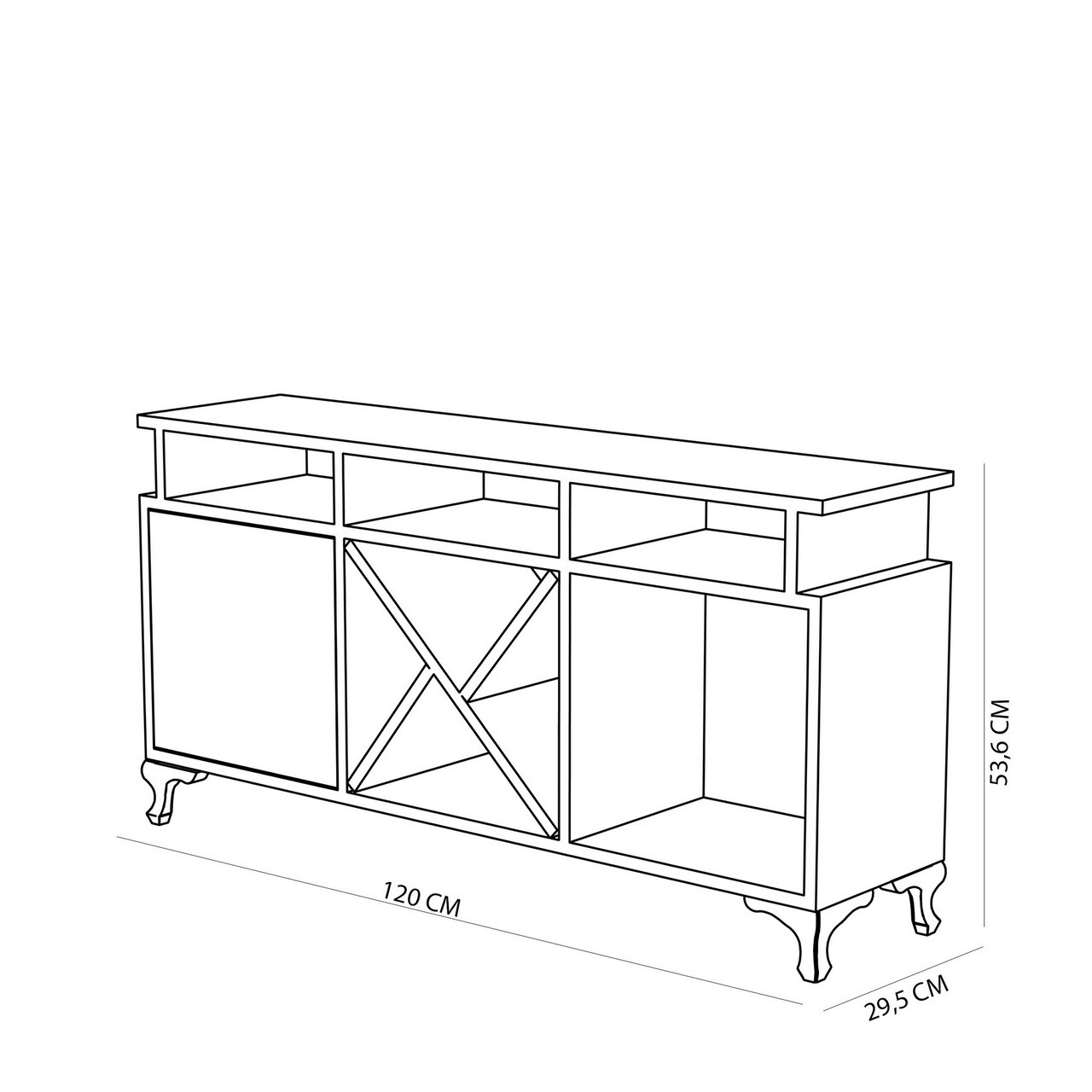 Comoda TV, Decorotika, Ay, 120x53.6x29.5 cm, Alb / Cordoba