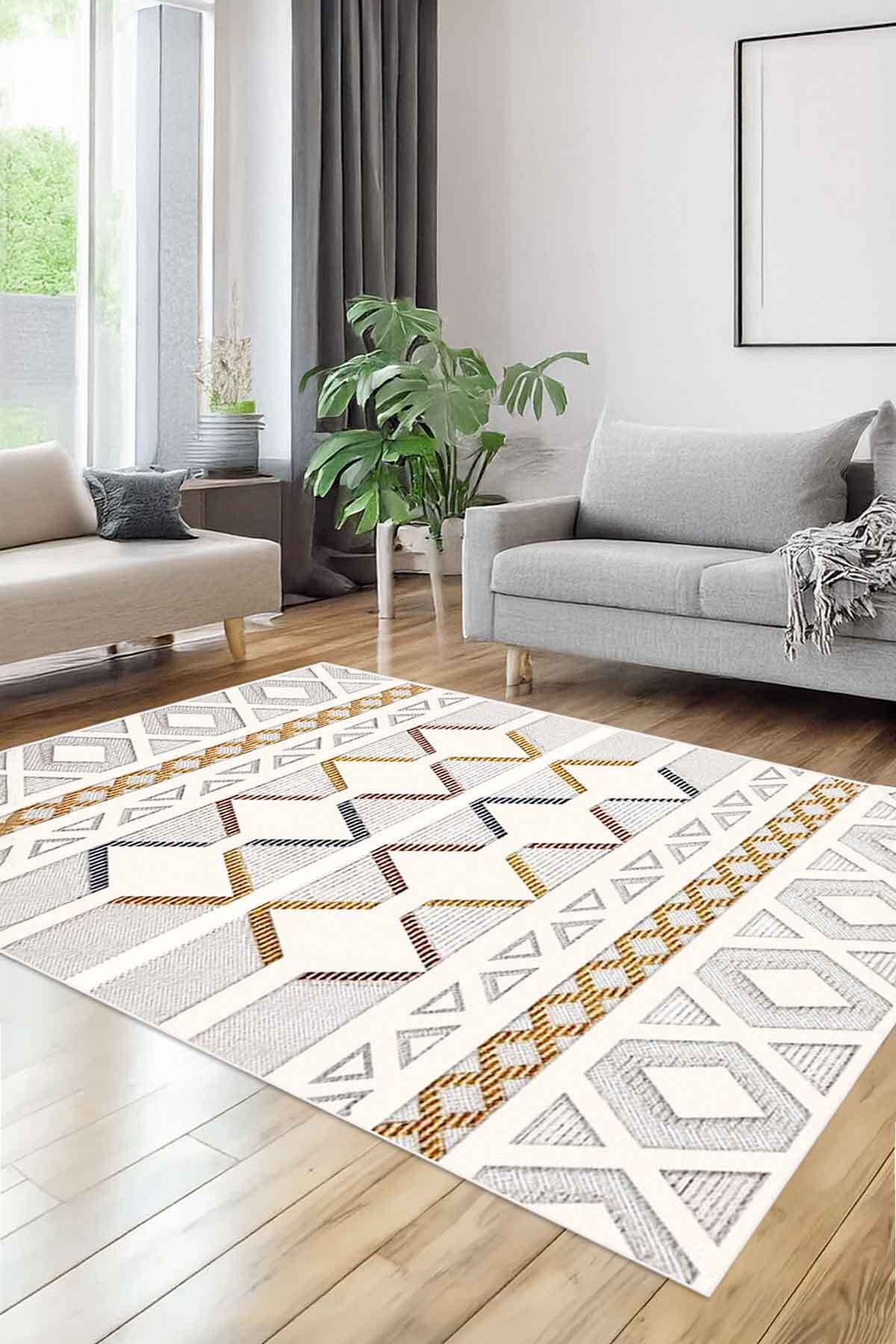 Covor, CLR-7360-HALI-43, 120x250 cm, Poliester, Multicolor