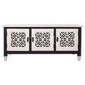 Bufet inferior cu 3 usi Karl, Creaciones Meng, 105.5x40x46 cm, lemn de brad/MDF, alb antic