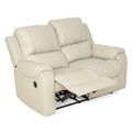 Canapea cu 2 locuri si cu 2 reclinere manuale, Tucson, L.160 l.99 H.102, piele/piele ecologica, crem