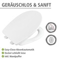 Capac de toaleta cu sistem automat de coborare Tavola, Wenko, 36.5x45 cm, termoplastic/inox, alb