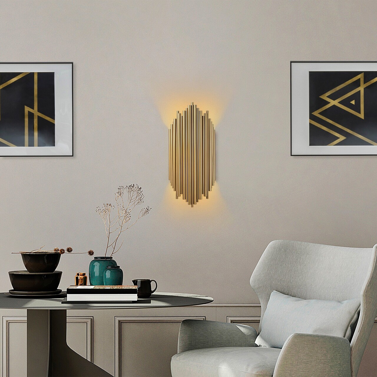 Aplica de perete, Fulgor, 942FLG1870, Metal, Auriu - 1 | YEO