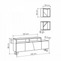 Comoda TV, Homitis, Cafune - White, Sonomo, 31.5x140x58 cm