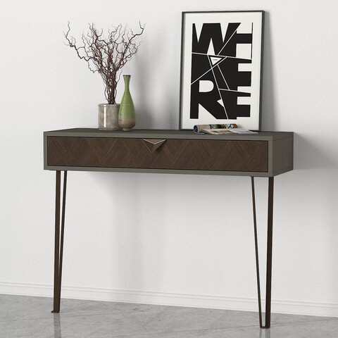 Consola linea, zena home, 90x35x78 cm, maro inchis