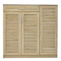 Pantofar cu 3 usi Sante, Pakoworld, 30 perechi pantofi, 120x37x123 cm, PAL/MDF, maro deschis