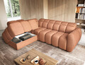 Coltar extensibil stanga 4 locuri ELTAP, LT-24XIL, Falconn, 258x208x107 cm, lemn/poliester, portocaliu