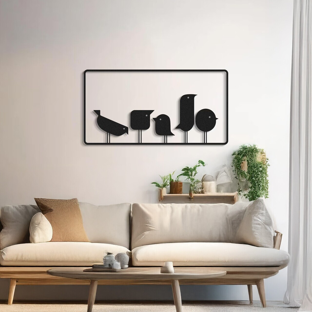 Decoratiune de perete, DCV-1006-MT, Dimensiune: 50 x 25 cm, Negru — imaginea 3