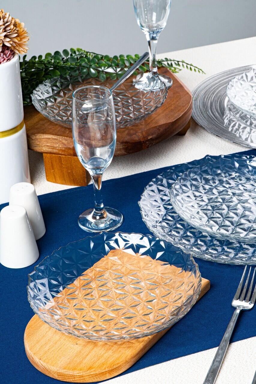 Set platouri servire desert, Hermia, 858CMR1903, Sticla, Farfurie de servire: 25 cm (1 bucată), Transparent — imaginea 7