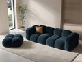 Canapea 4 locuri, Loretto, Cosmopolitan Design, 250x100x68 cm, catifea, albastru petrol inchis