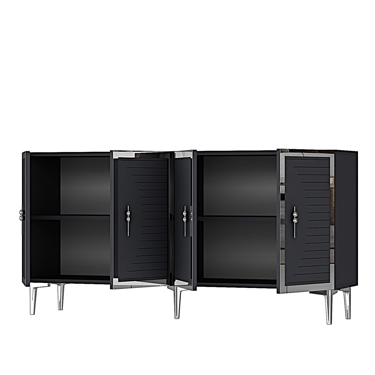 Consola, Hanah Home, Tuna 180, 180x75x32 cm, PAL , Antracit / Argintiu - view 6