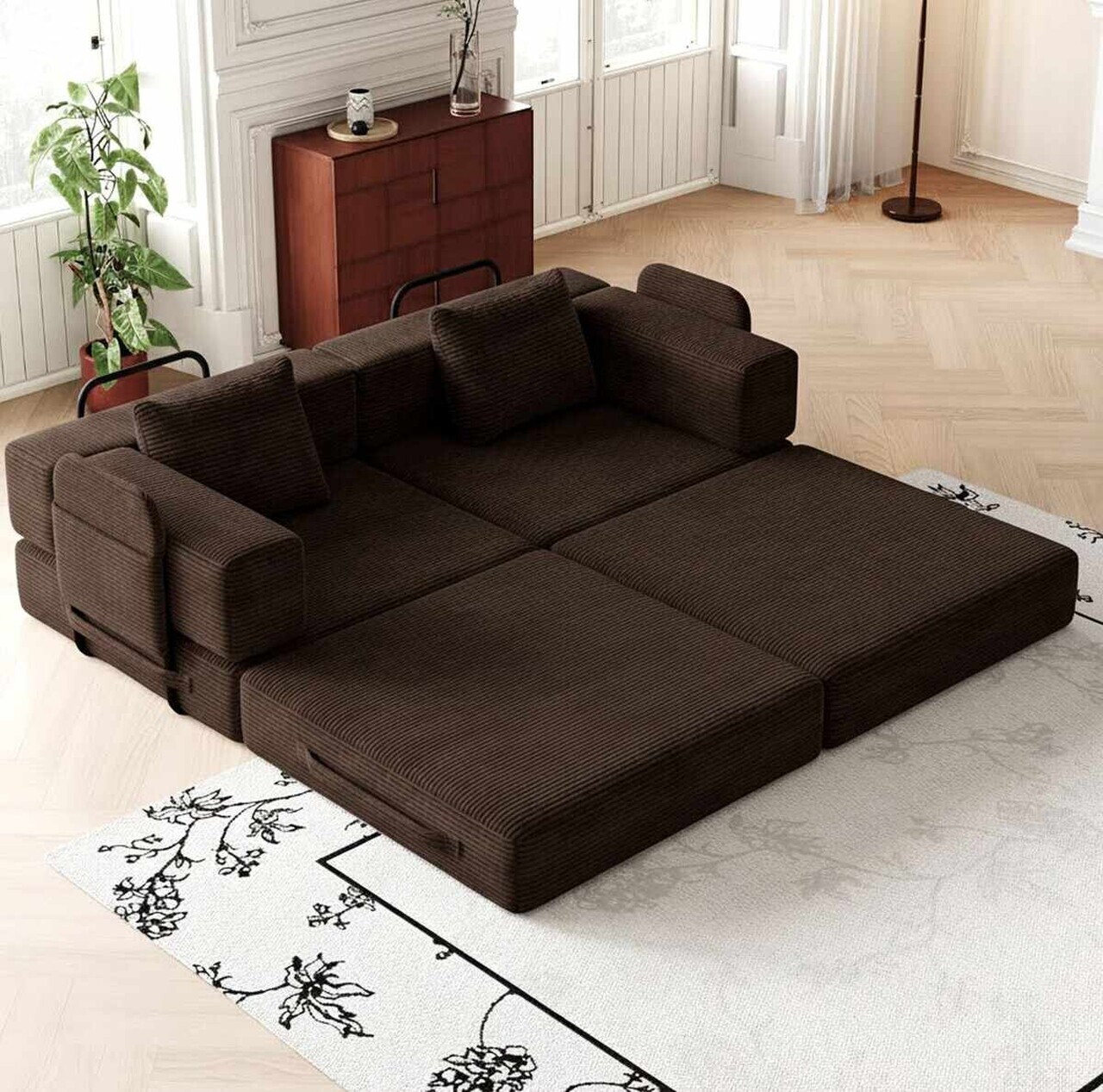 Canapea extensibila 3 locuri, Atelier del Sofa, 326NYR1157, Maro — imaginea 3