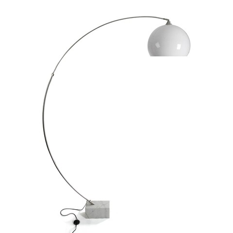 Lampadar Trejo, Versa, 170 x 40 x 200 cm, metal, baza din marmura, alb 170