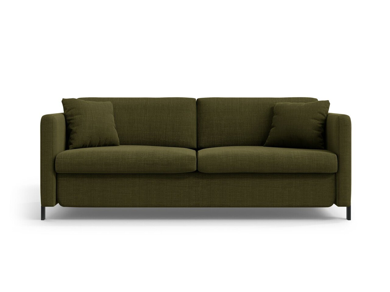 Canapea extensibila 2 locuri, Gloria, Micadoni Home, 186x102x88 cm, tesatura structurata, verde