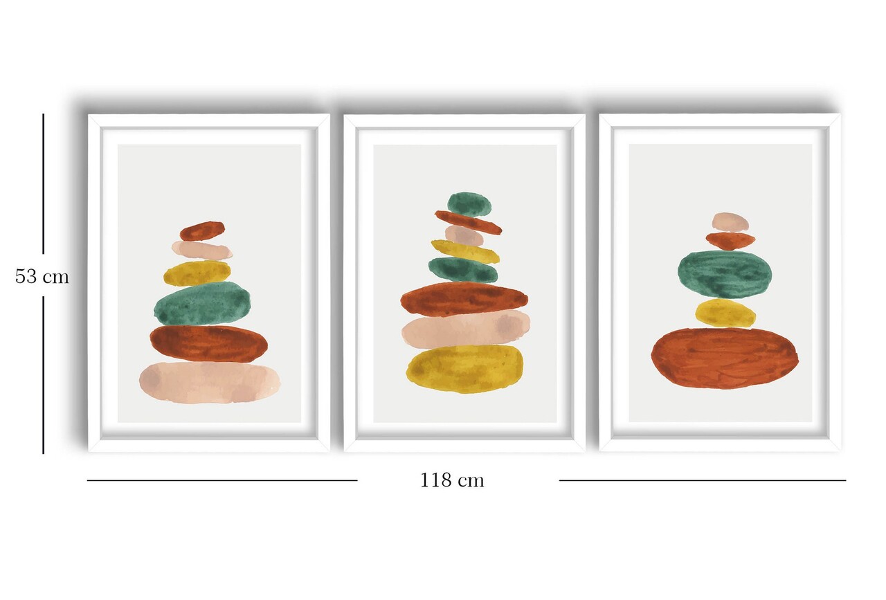 Set 3 tablouri decorative, 3P3853NISCT-012, Lemn, Multicolor - view 2