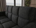 Canapea extensibila 3 locuri ELTAP, Deverio, 154x103x83 cm, lemn/poliester, negru