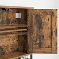 Dulap de perete cu 3 rafturi si suport uscator de par, Vasagle, 60x16x60 cm, PAL/otel, maro rustic