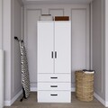Dulap pentru haine, Miwood, Easy 1600-58, Alb mat