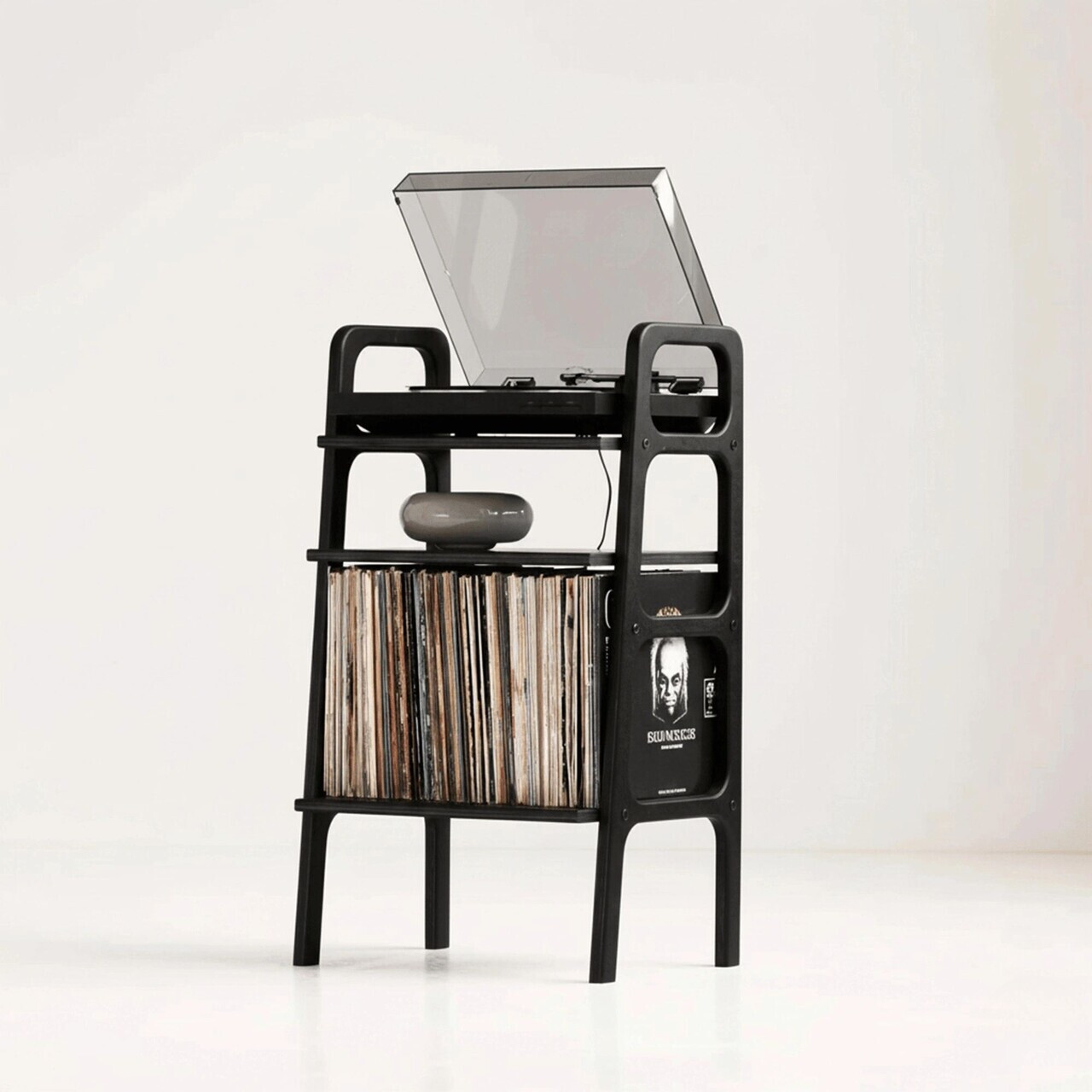 Suport pentru pick-up, Hanah Home, CPT4832-50, 50x90x40 cm, PLACAJ CARPEN, Negru — imaginea 4