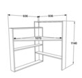 Birou, Zena Home, Kelly, 93.6x114 cm, PAL, Alb/Negru