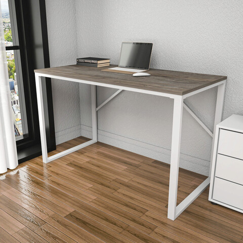 Birou, retricy, layton, 120x60x74 cm, pal, alb / gri închis