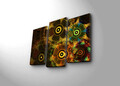 Set 3 tablouri decorative, 3PATK-109, Canvas, 20 x 39 cm, 2 piese, Multicolor