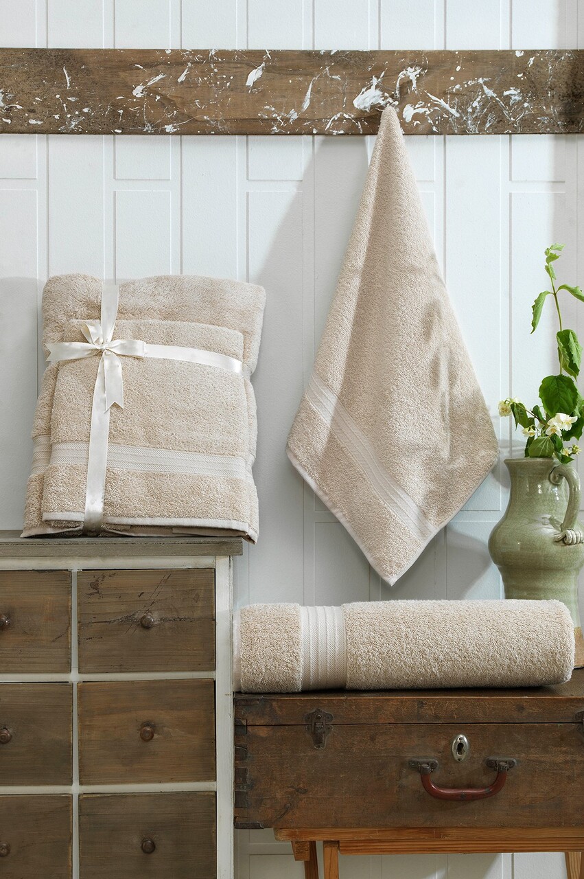 Set prosoape de baie, Eponj Home, DS, Bumbac, Bej