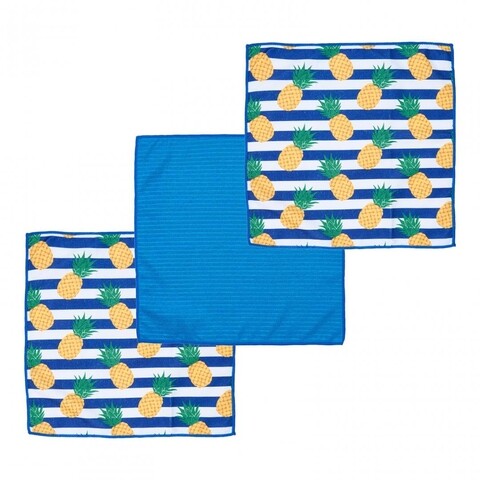 Set 3 prosoape pentru bucatarie pineapples, heinner, 40x40 cm, microfibra