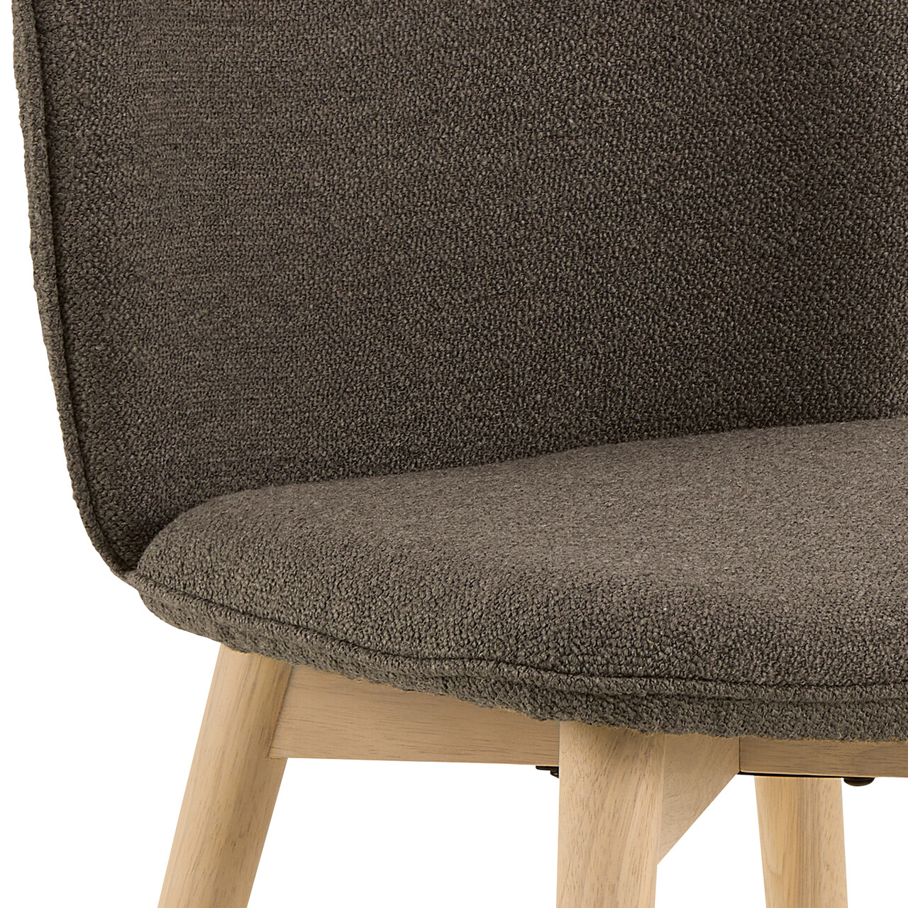 Scaun Cindy, Actona, 49x56x89 cm, tesatura Boucle/lemn de stejar, grej - view 2