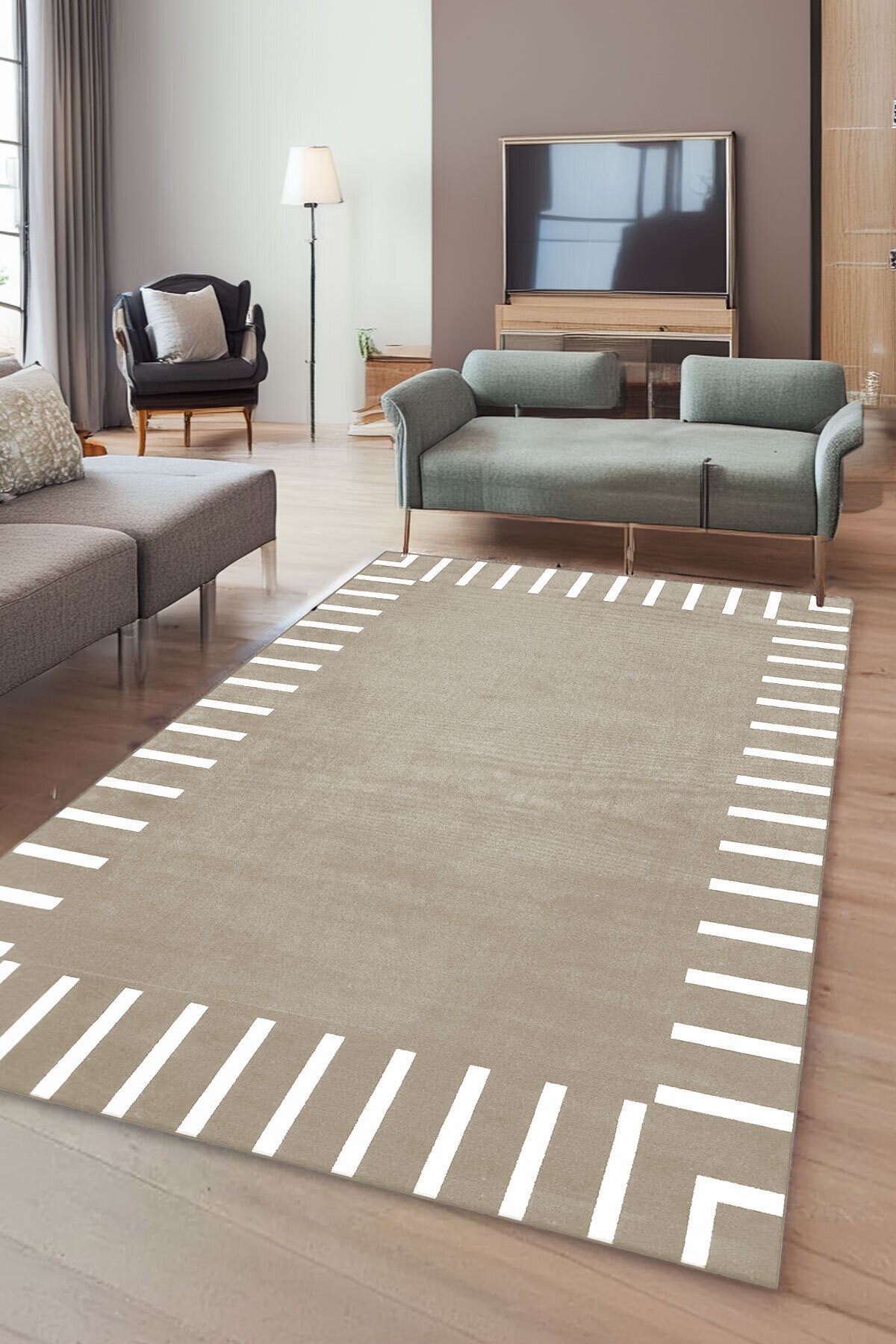 Covor, CLR-DC-4092-HALI-27, 140x300 cm, Poliester, Bej