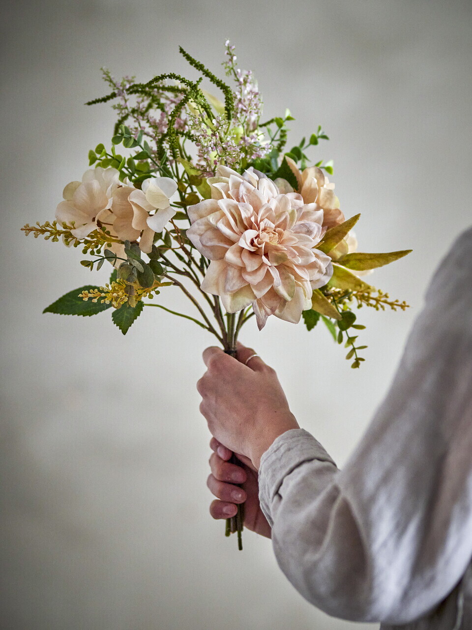 Buchet flori artificiale, Bloomingville, Glow, 23x46 cm, poliester/polietilena, natural - imagine 2