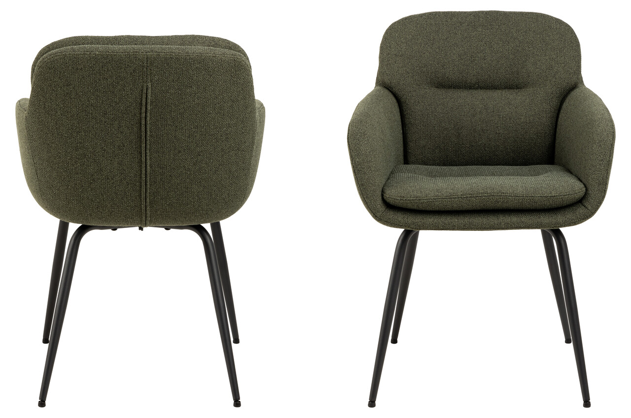 Scaun Dora, Actona, 58x59x84 cm, tesatura structurata/otel, verde - view 9