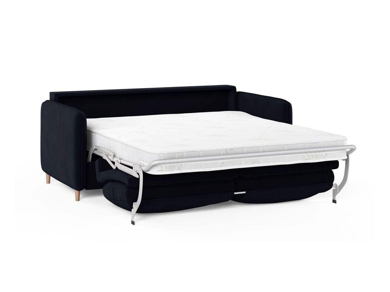 Canapea extensibila 3 locuri, Simo, Micadoni Home, 184x102x95 cm, catifea, albastru regal — imaginea 4