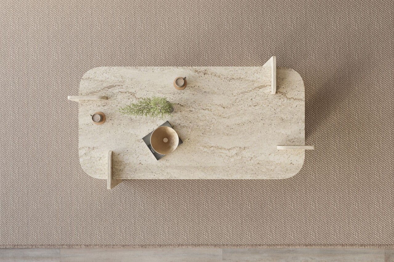 Masuta de cafea, Hanah Home, Lovge, 120x35x60 cm, Travertin - view 4