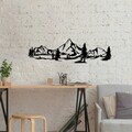 Decoratiune de perete, Landscape 4, Metal, 70 x 20 cm, Negru