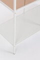 Consola Haldor, Bizzotto, 82x33x85 cm, otel/MDF furniruit/sticla temperata, alb